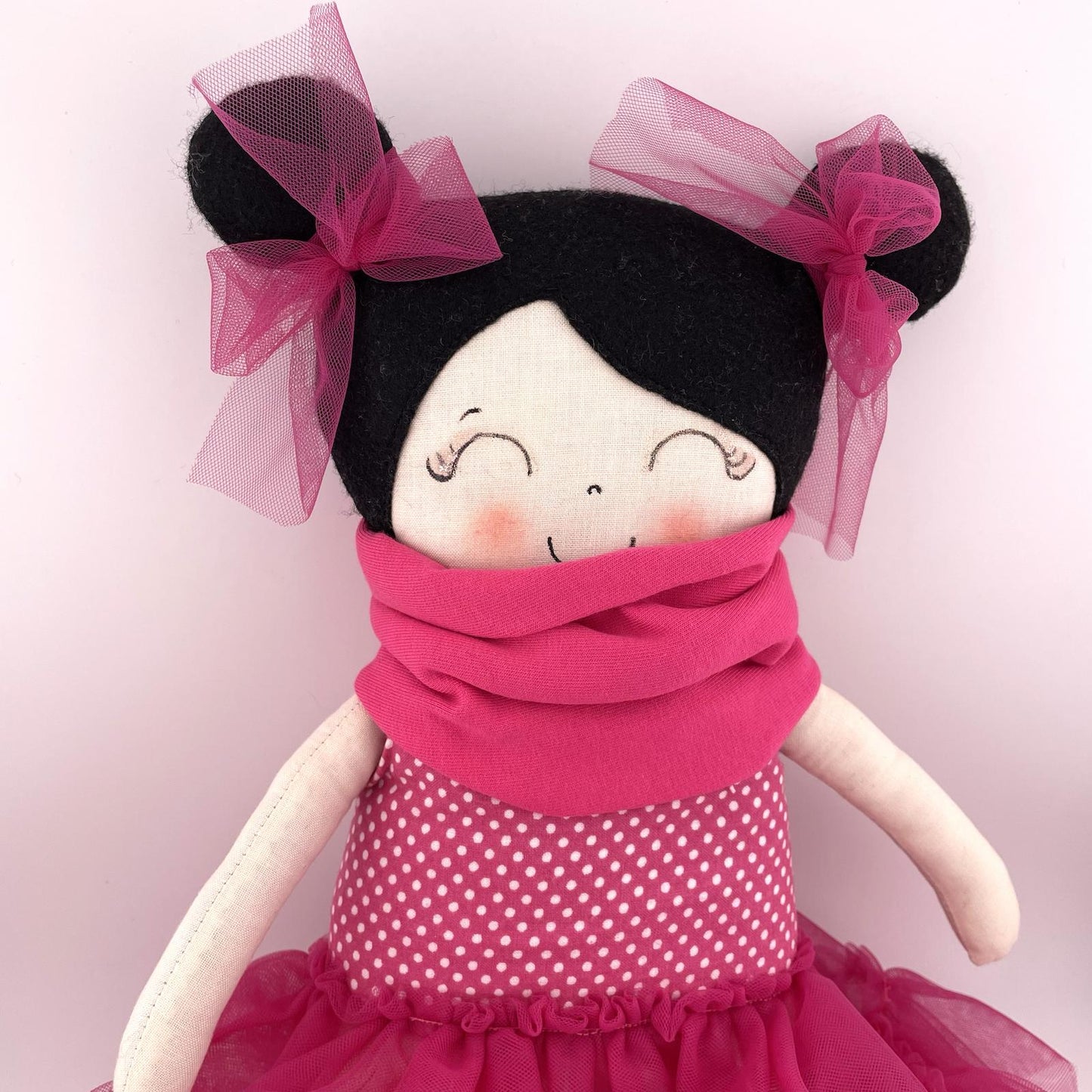 Bambola di stoffa ballerina rosa