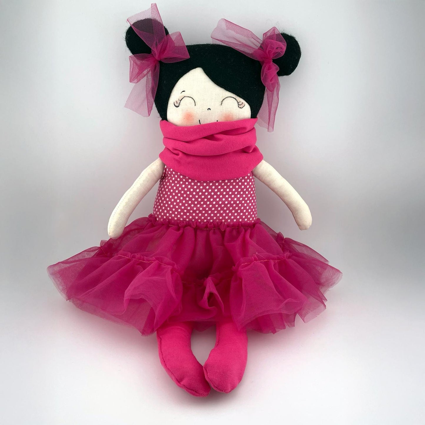 Bambola di stoffa ballerina rosa