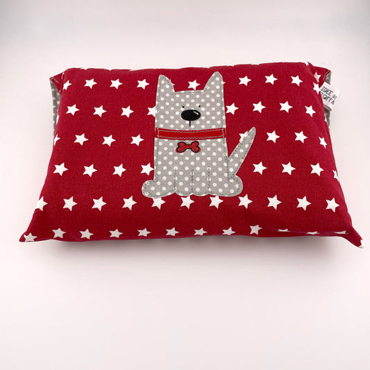 Set cagnolino rosso stelle e grigio